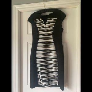 NWOT Figure flattering LBD (and white) dress
